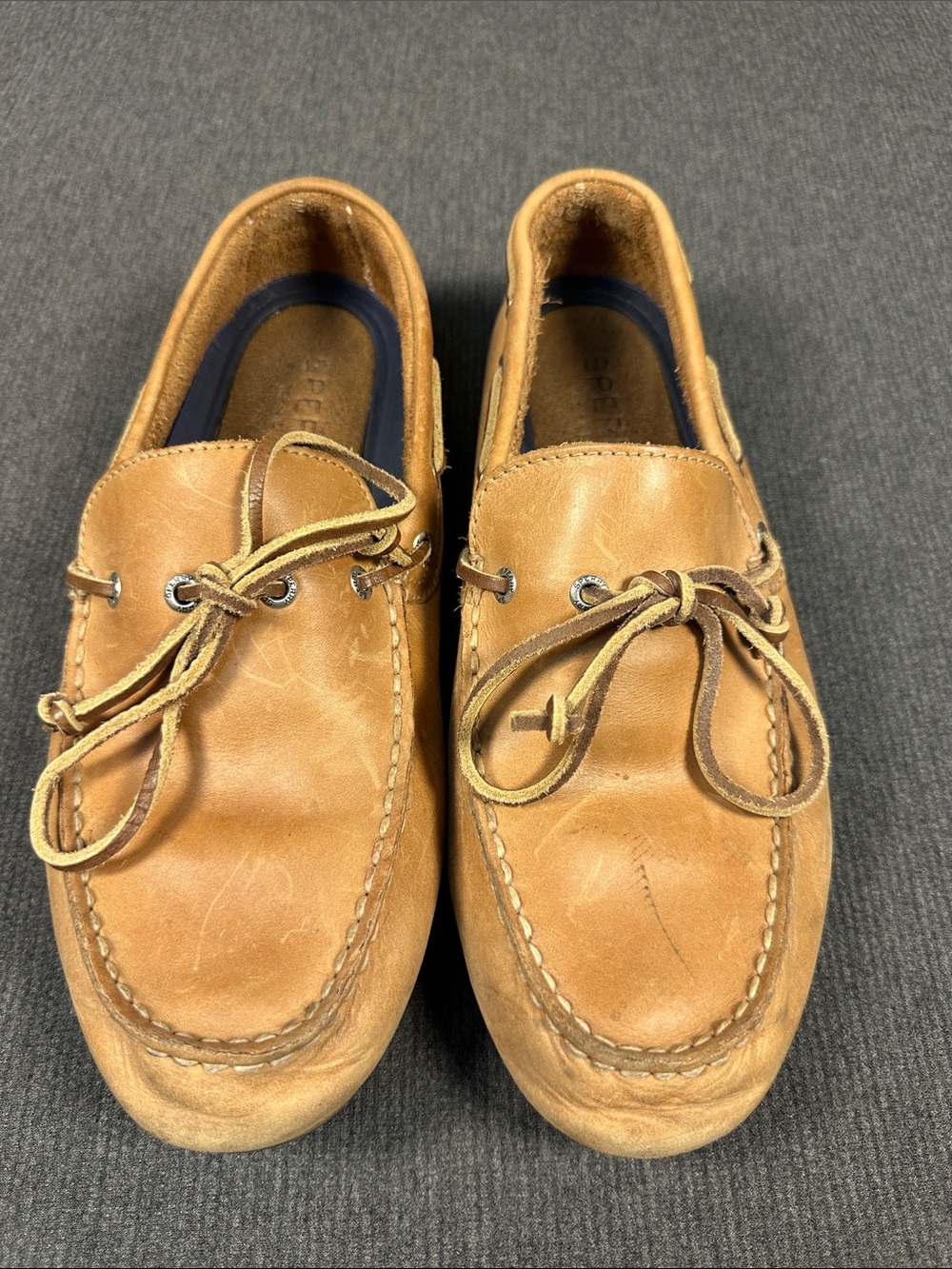 Sperry Men's Hamilton Driver Mocs Men's Size (Likely 10M) Leather Boat Shoes Tan